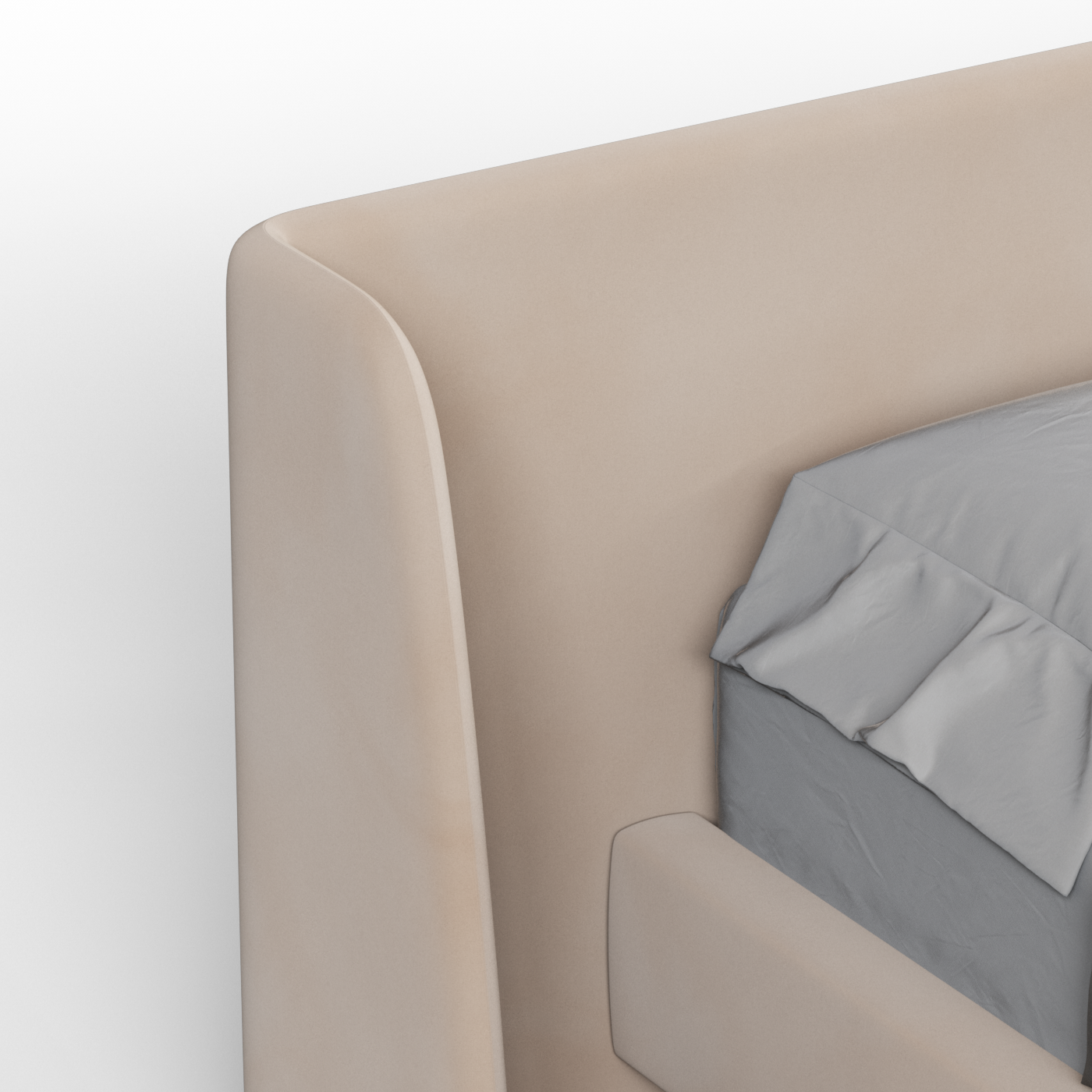 Abbey Upholstered Bed with Structured Headboard and Refined Lines