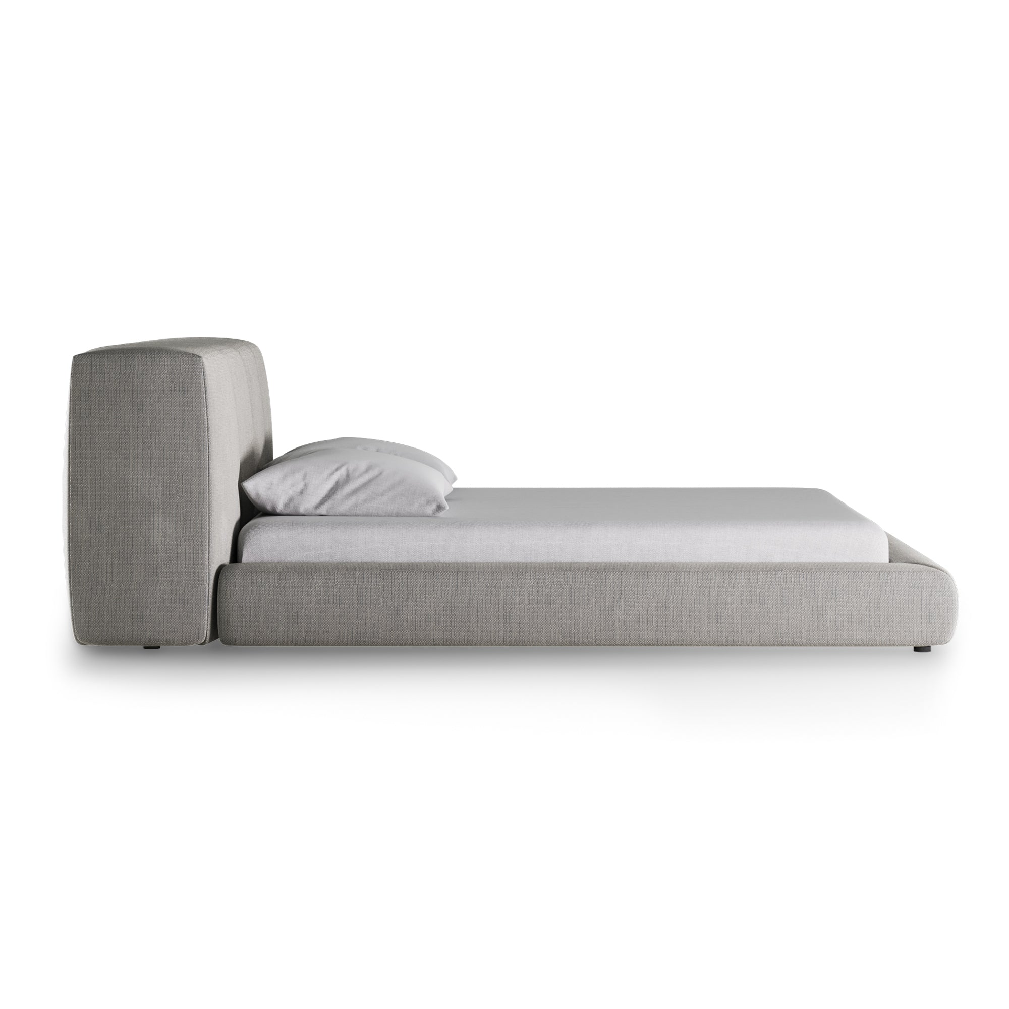 Lazy Bed with Horizontal Upholstered Headboard