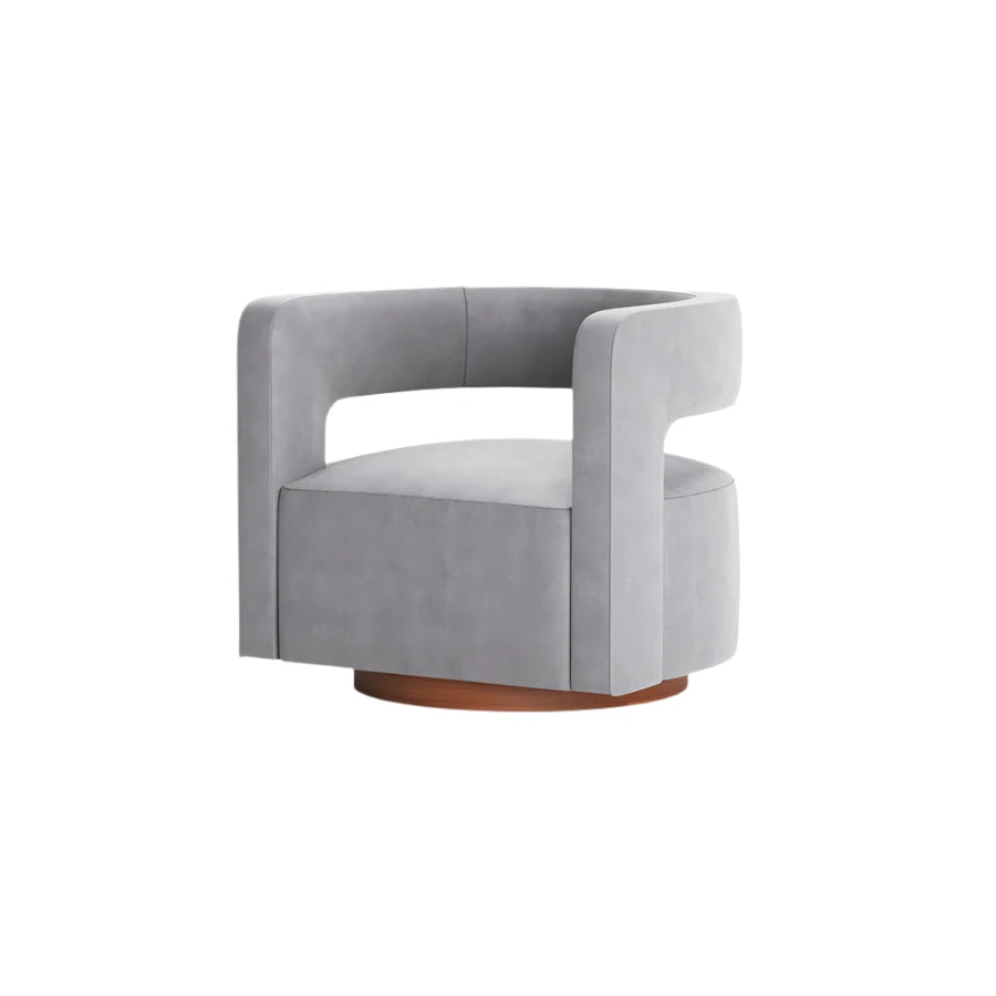 Noah Chair in Sleek Grey Velvet