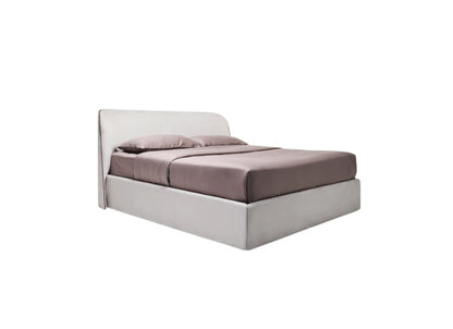 Lit double Avice avec tête de lit rembourrée arrondie