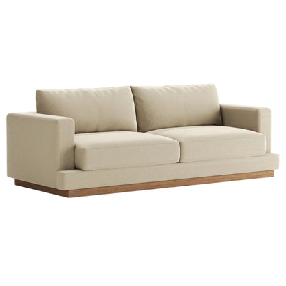 Custom upholstered Mark sofa in neutral tone, front angle