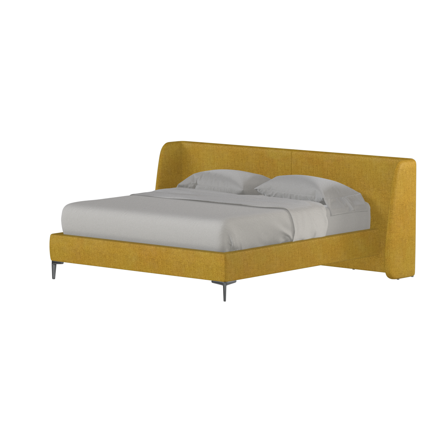 Abbey Upholstered Bed with Structured Headboard and Refined Lines