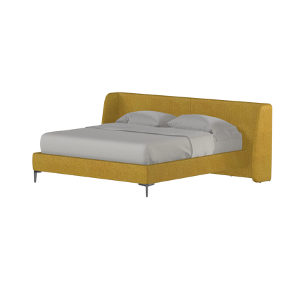 Abbey Upholstered Bed with Structured Headboard and Refined Lines