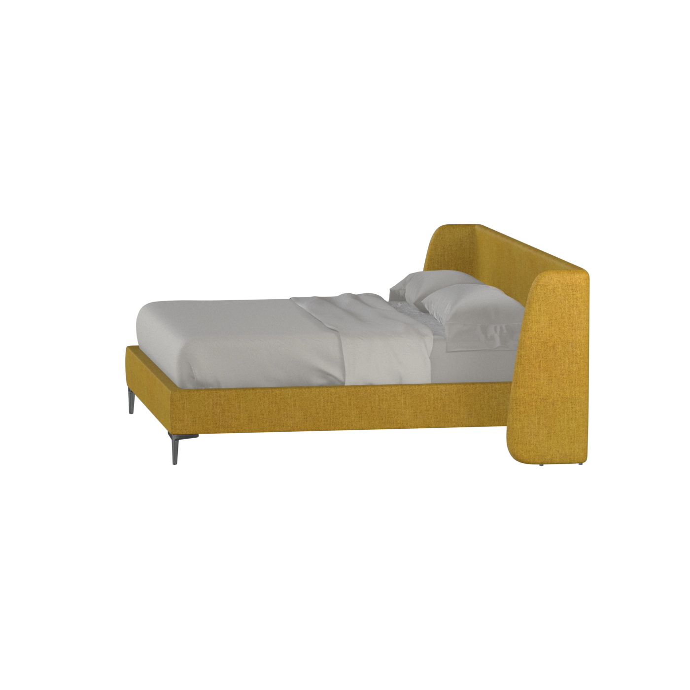 Abbey Upholstered Bed with Structured Headboard and Refined Lines