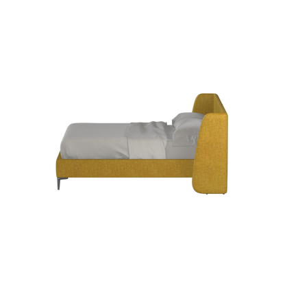 Abbey Upholstered Bed with Structured Headboard and Refined Lines