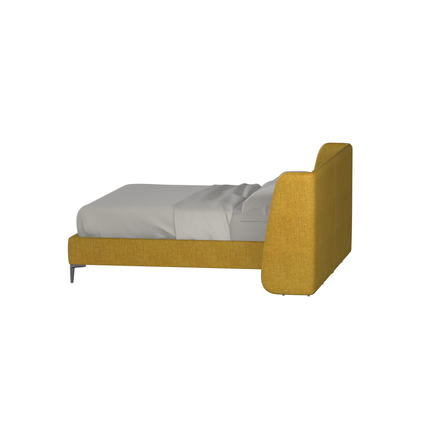 Abbey Upholstered Bed with Structured Headboard and Refined Lines
