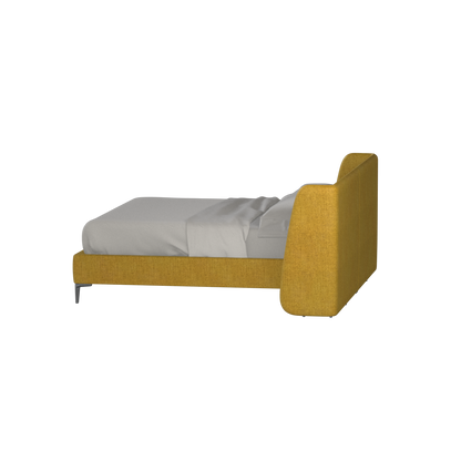 Abbey Upholstered Bed with Structured Headboard and Refined Lines