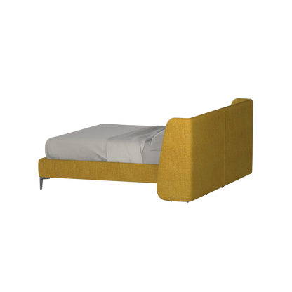 Abbey Upholstered Bed with Structured Headboard and Refined Lines