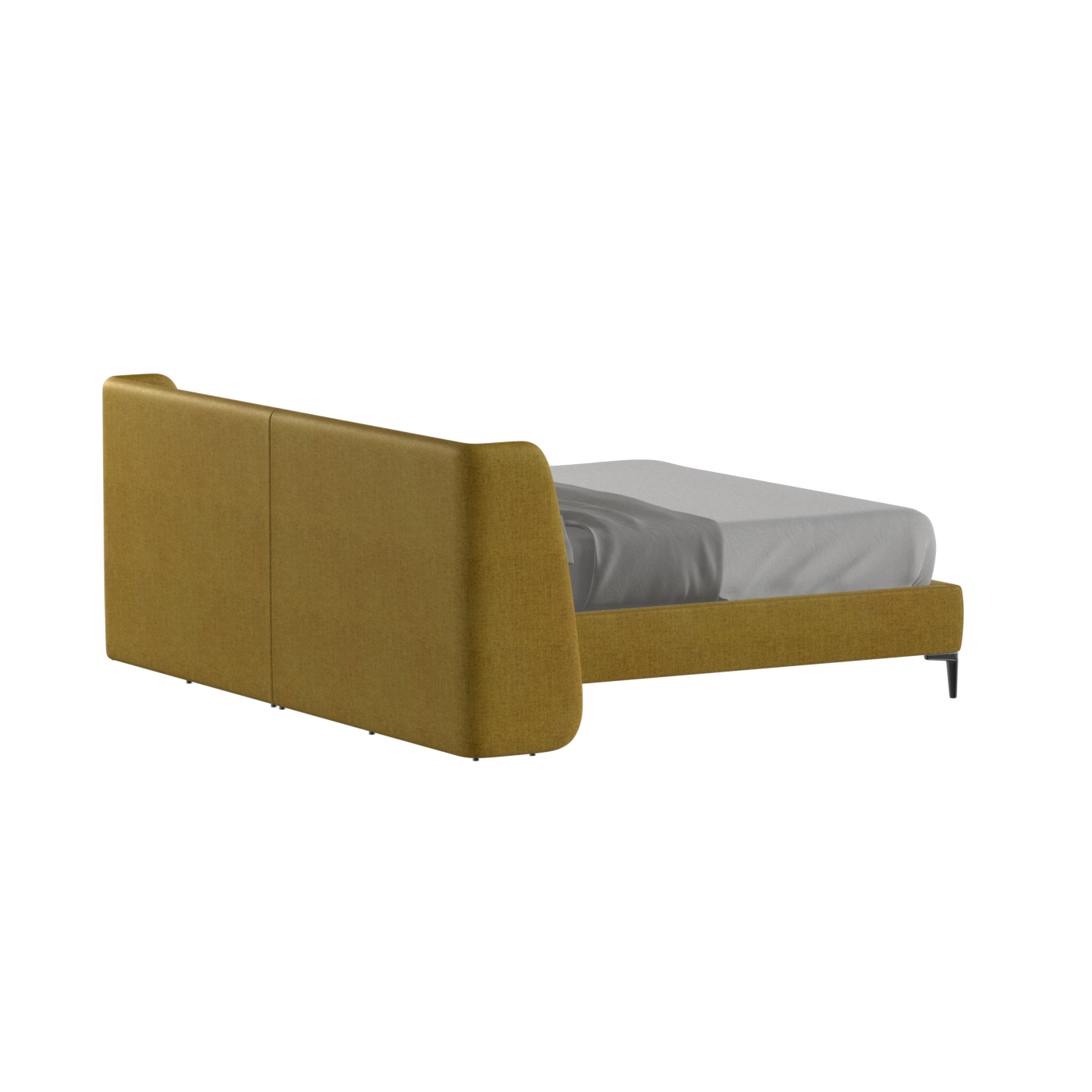 Abbey Upholstered Bed with Structured Headboard and Refined Lines