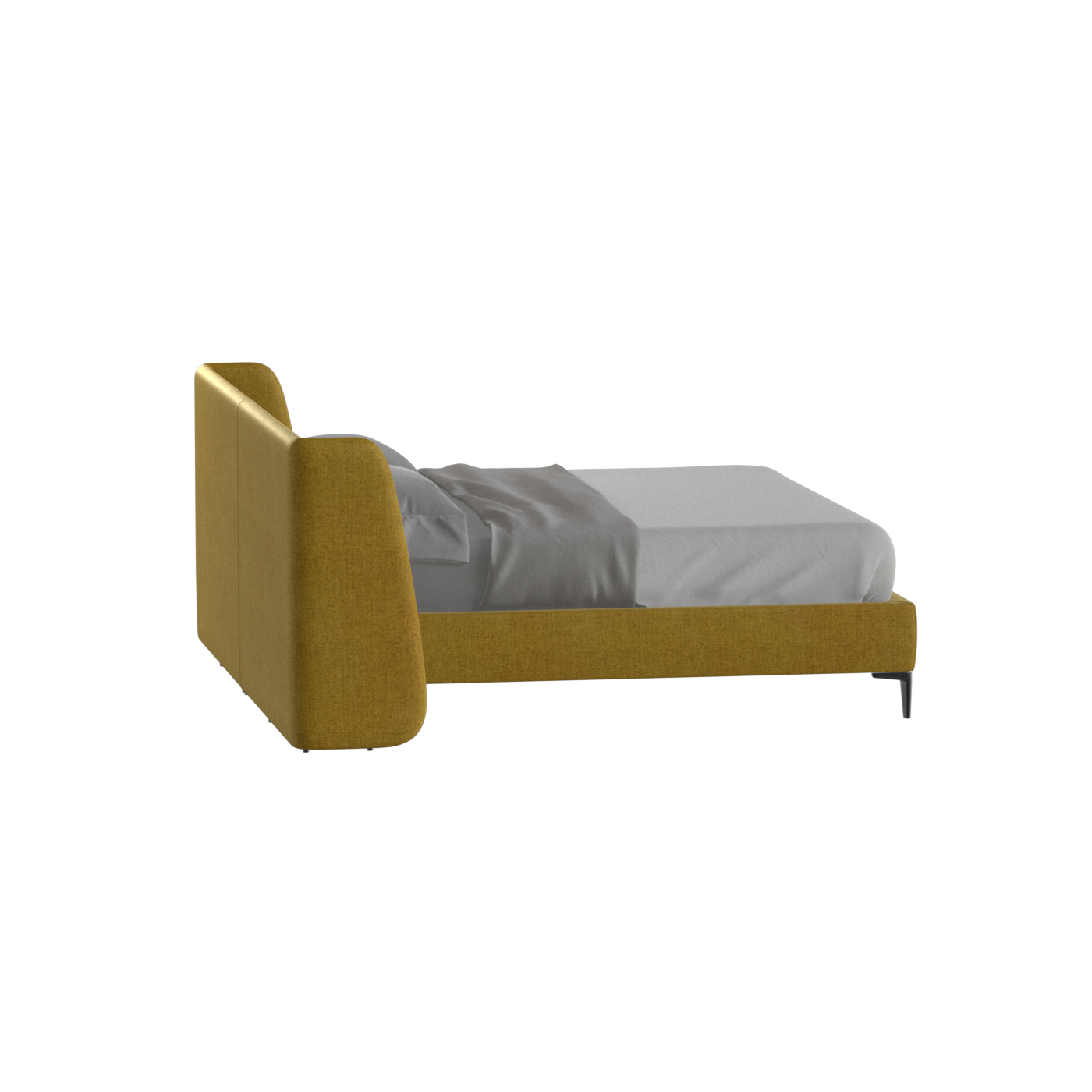 Abbey Upholstered Bed with Structured Headboard and Refined Lines