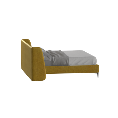 Abbey Upholstered Bed with Structured Headboard and Refined Lines