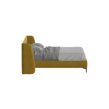 Abbey Upholstered Bed with Structured Headboard and Refined Lines