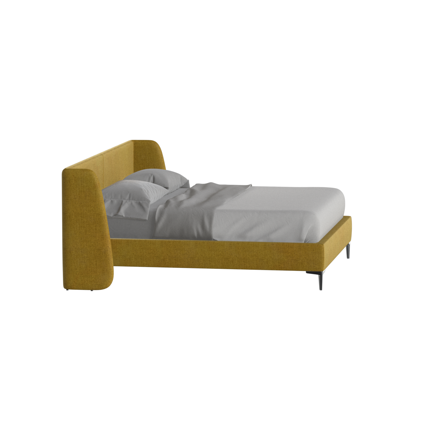 Abbey Upholstered Bed with Structured Headboard and Refined Lines