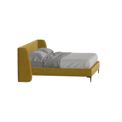 Abbey Upholstered Bed with Structured Headboard and Refined Lines