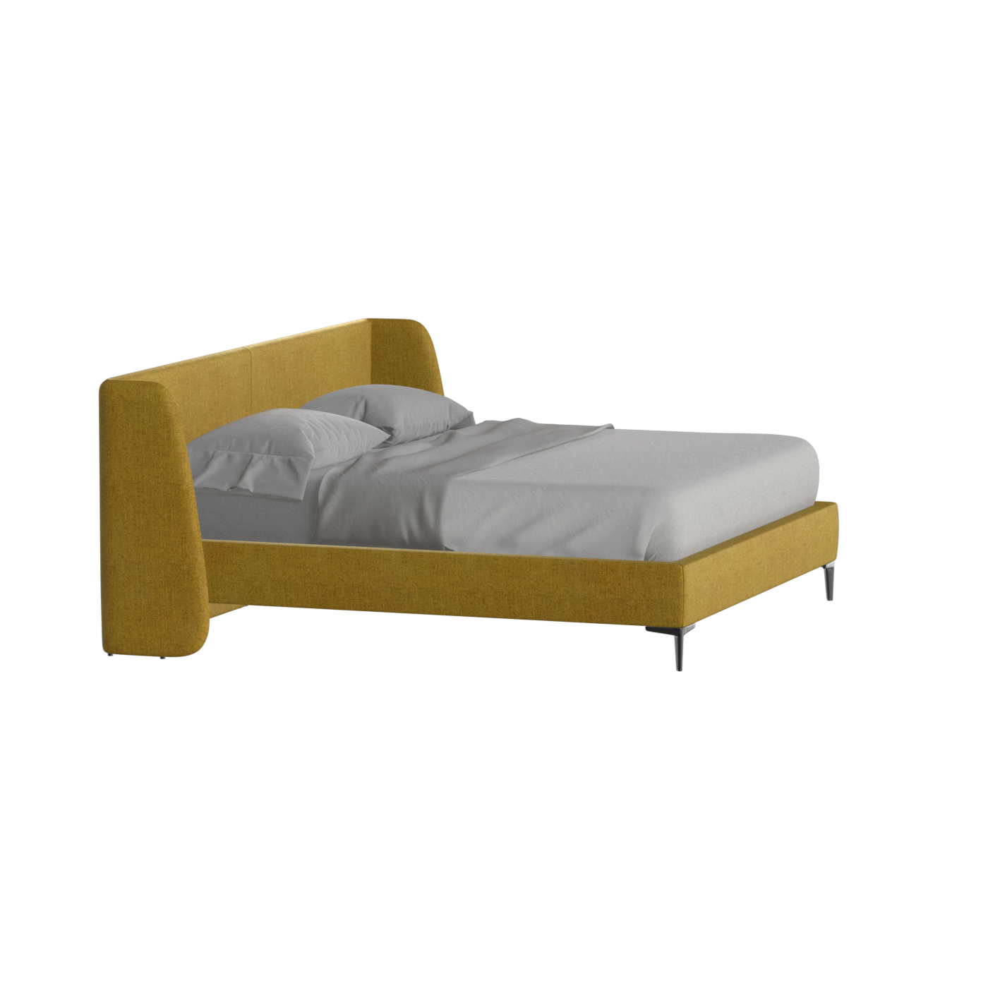 Abbey Upholstered Bed with Structured Headboard and Refined Lines