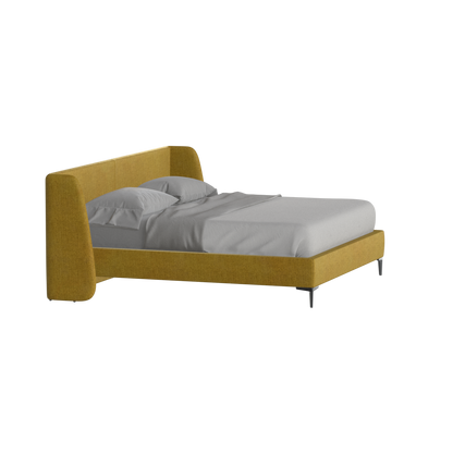 Abbey Upholstered Bed with Structured Headboard and Refined Lines