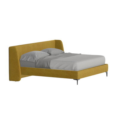 Abbey Upholstered Bed with Structured Headboard and Refined Lines