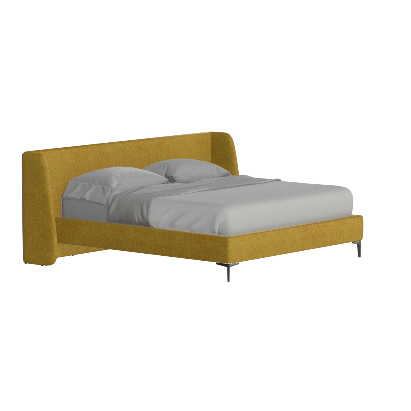 Abbey Upholstered Bed with Structured Headboard and Refined Lines
