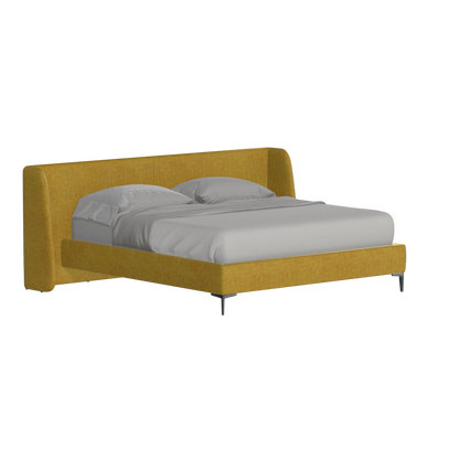 Abbey Upholstered Bed with Structured Headboard and Refined Lines