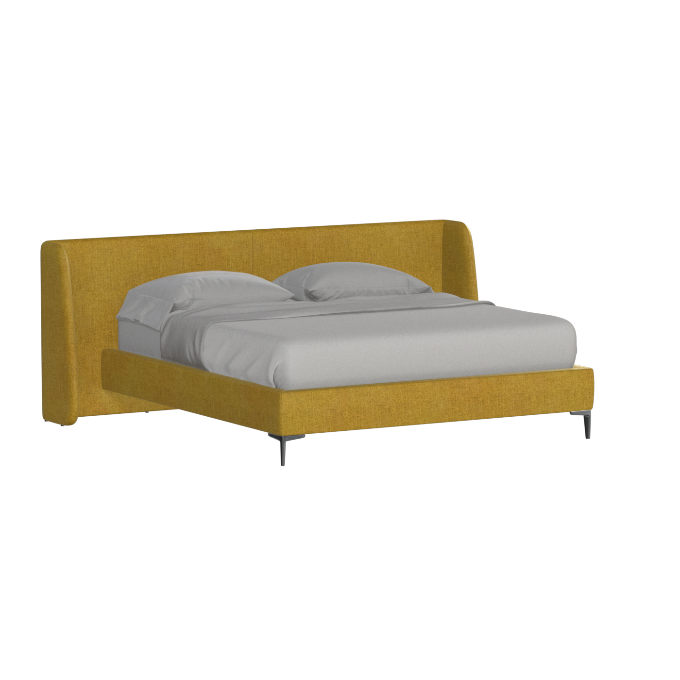 Abbey Upholstered Bed with Structured Headboard and Refined Lines