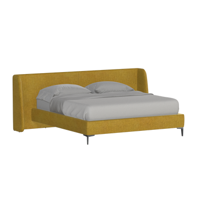 Abbey Upholstered Bed with Structured Headboard and Refined Lines