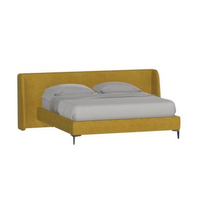 Abbey Upholstered Bed with Structured Headboard and Refined Lines