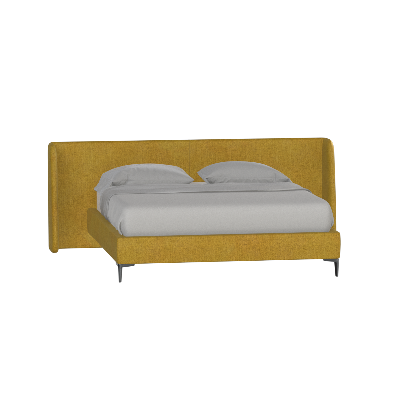 Abbey Upholstered Bed with Structured Headboard and Refined Lines