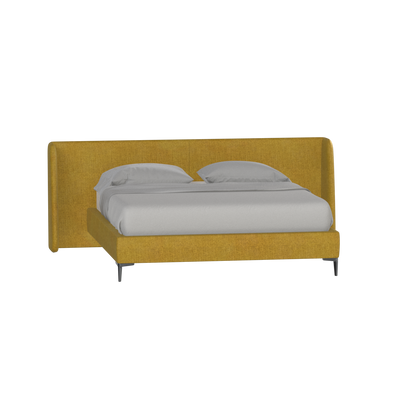 Abbey Upholstered Bed with Structured Headboard and Refined Lines