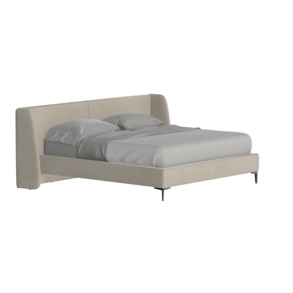 Abbey Upholstered Bed with Structured Headboard and Refined Lines