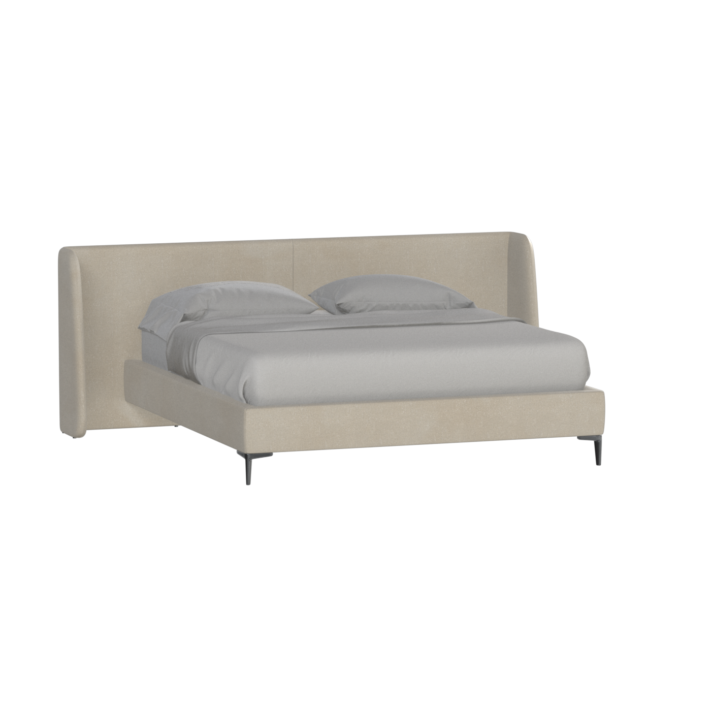 Abbey Upholstered Bed with Structured Headboard and Refined Lines