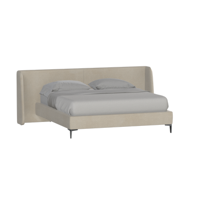 Abbey Upholstered Bed with Structured Headboard and Refined Lines