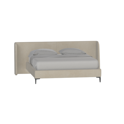 Abbey Upholstered Bed with Structured Headboard and Refined Lines