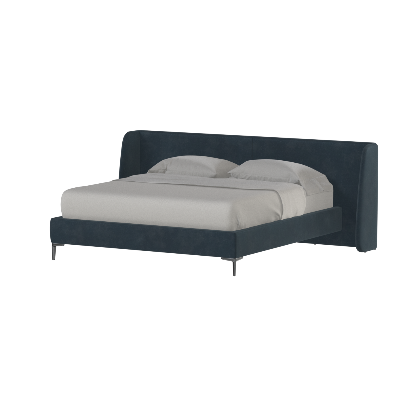 Abbey Upholstered Bed with Structured Headboard and Refined Lines