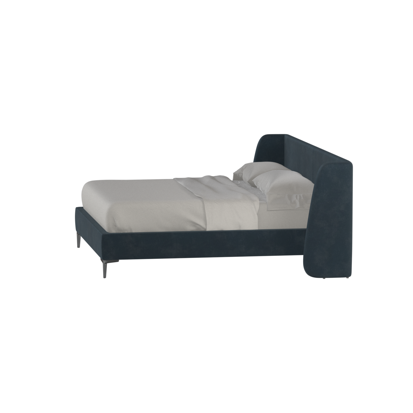 Abbey Upholstered Bed with Structured Headboard and Refined Lines