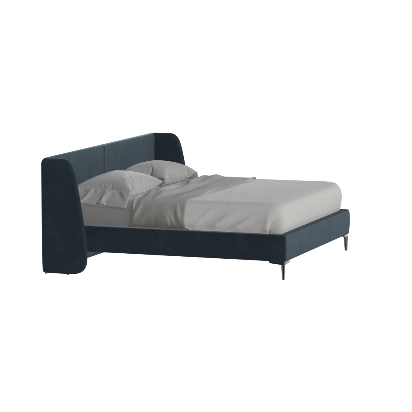 Abbey Upholstered Bed with Structured Headboard and Refined Lines