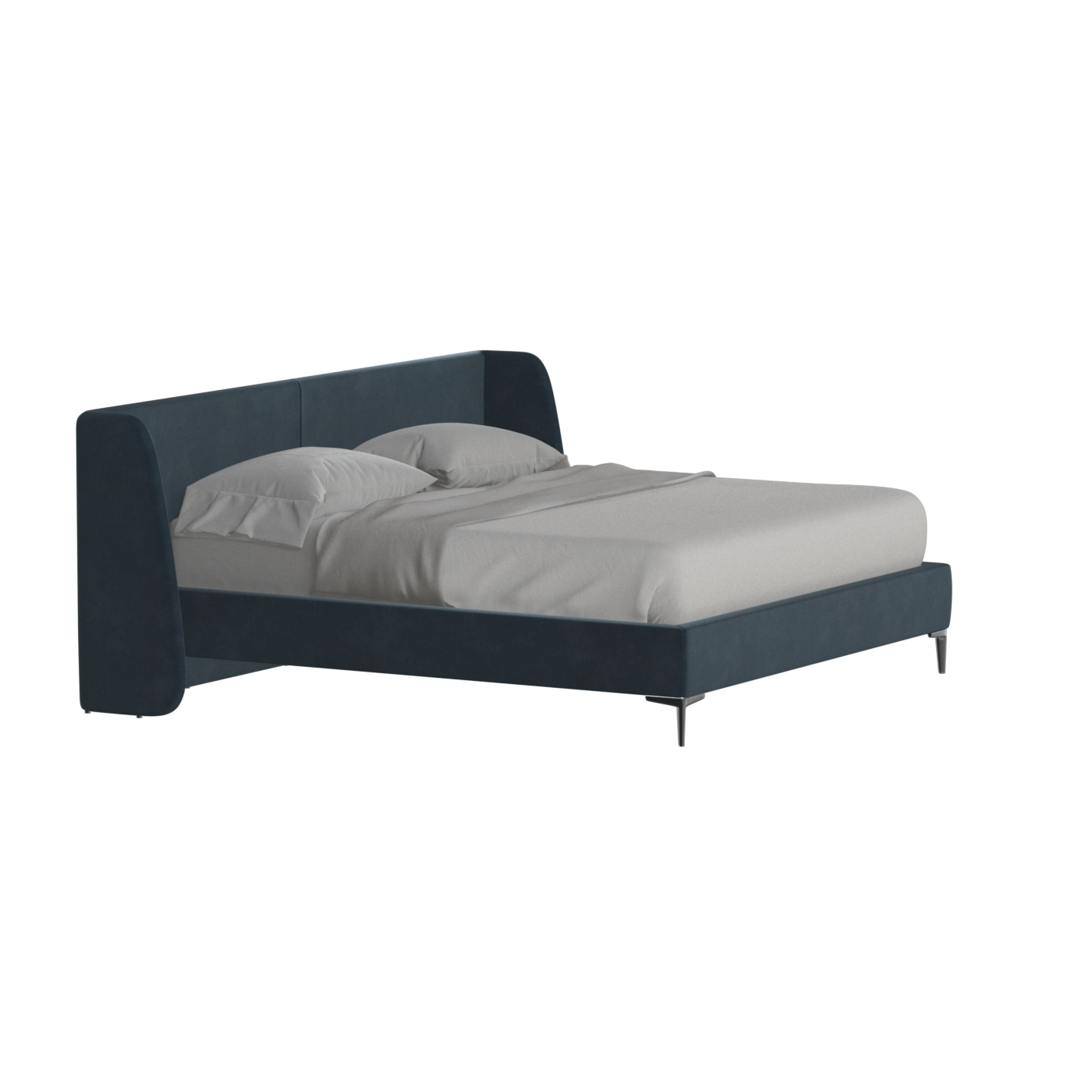 Abbey Upholstered Bed with Structured Headboard and Refined Lines
