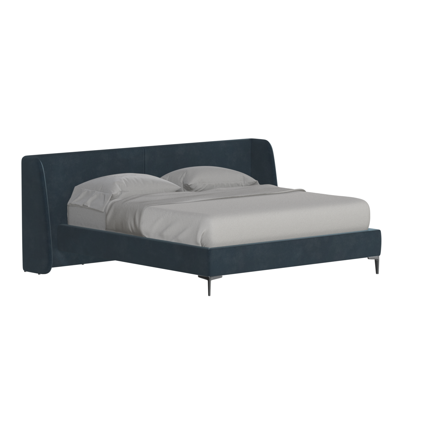 Abbey Upholstered Bed with Structured Headboard and Refined Lines