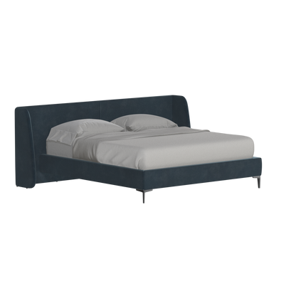 Abbey Upholstered Bed with Structured Headboard and Refined Lines