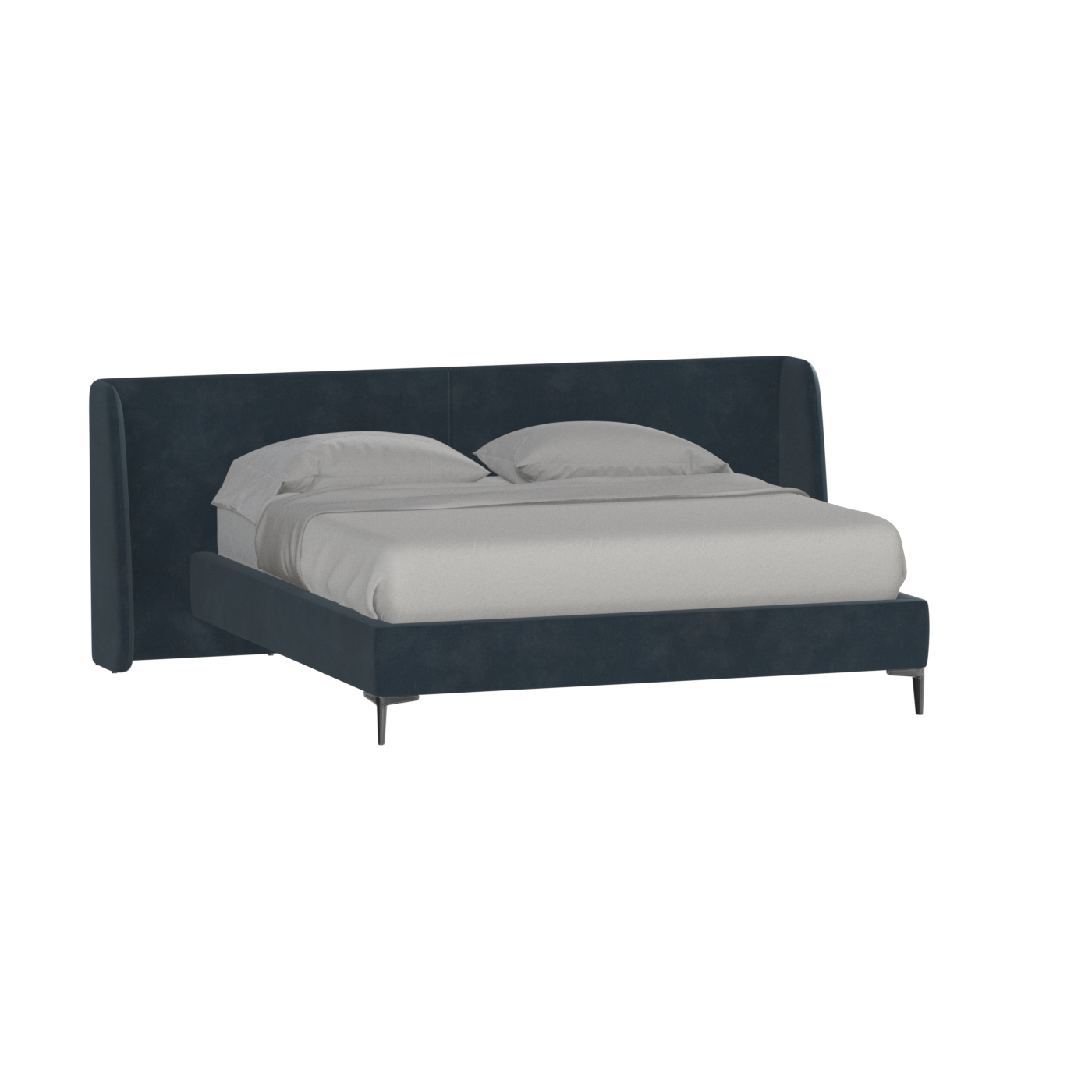 Abbey Upholstered Bed with Structured Headboard and Refined Lines