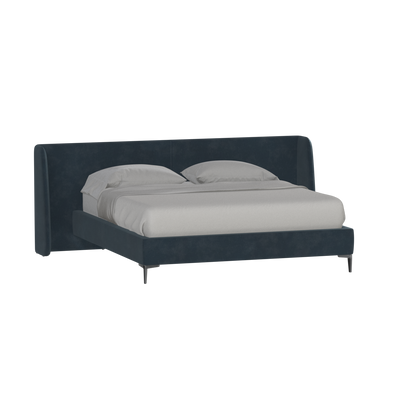 Abbey Upholstered Bed with Structured Headboard and Refined Lines