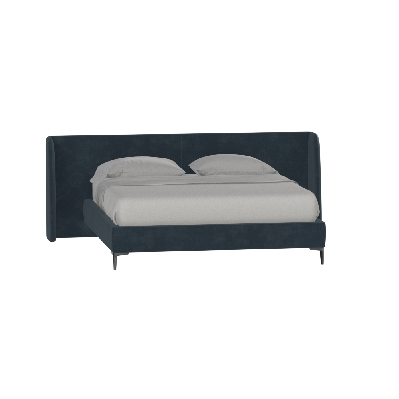 Abbey Upholstered Bed with Structured Headboard and Refined Lines