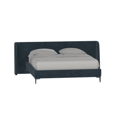 Abbey Upholstered Bed with Structured Headboard and Refined Lines
