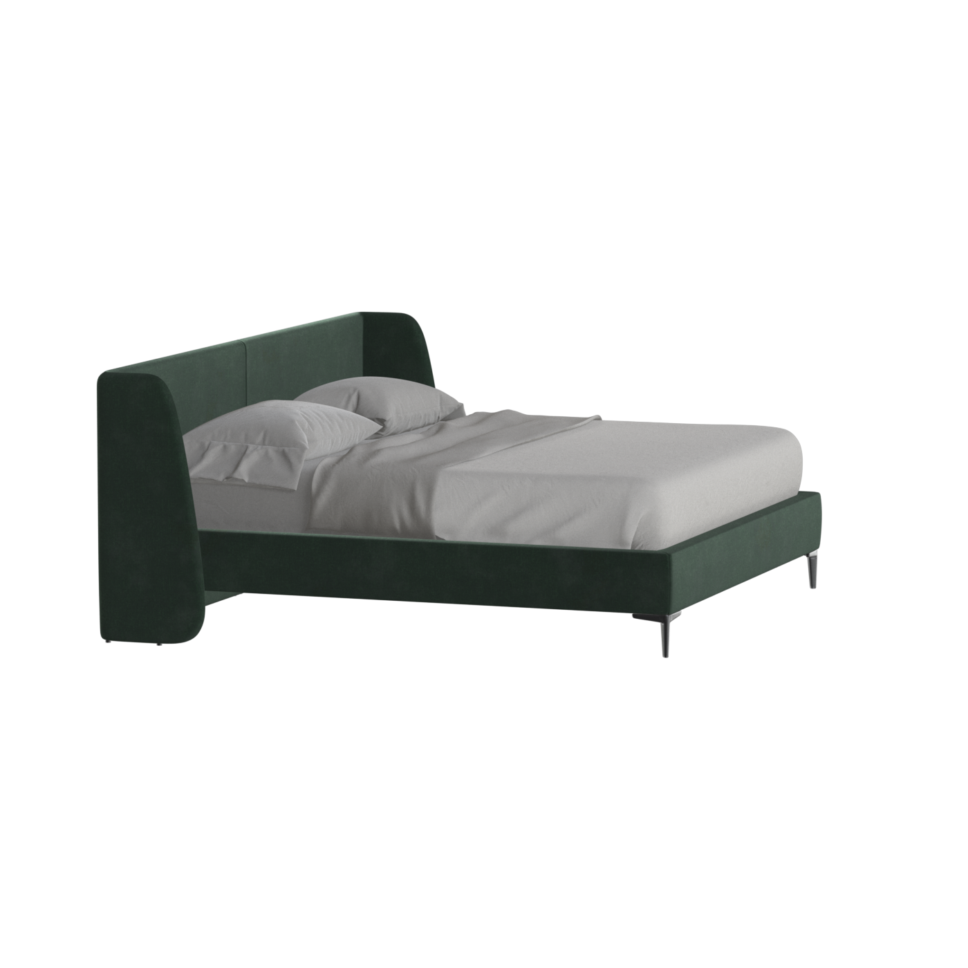 Abbey Upholstered Bed with Structured Headboard and Refined Lines