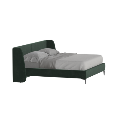 Abbey Upholstered Bed with Structured Headboard and Refined Lines
