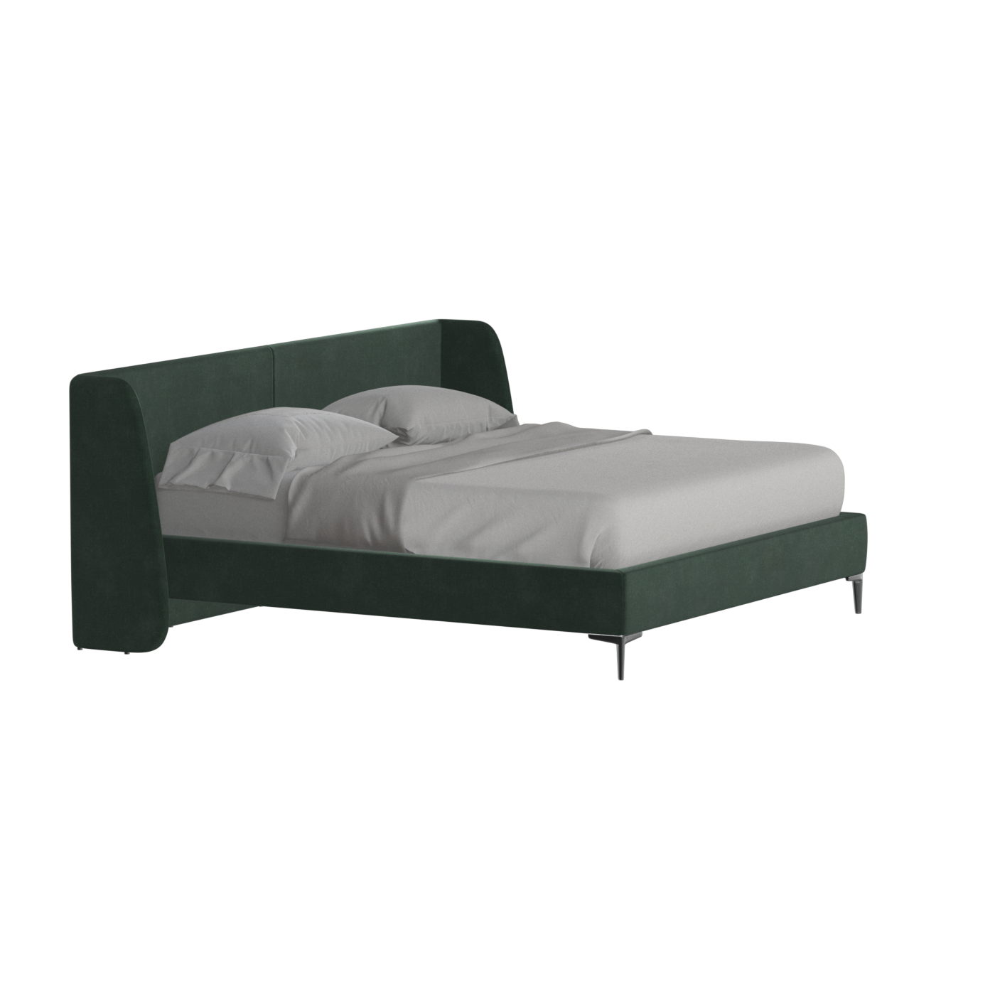 Abbey Upholstered Bed with Structured Headboard and Refined Lines