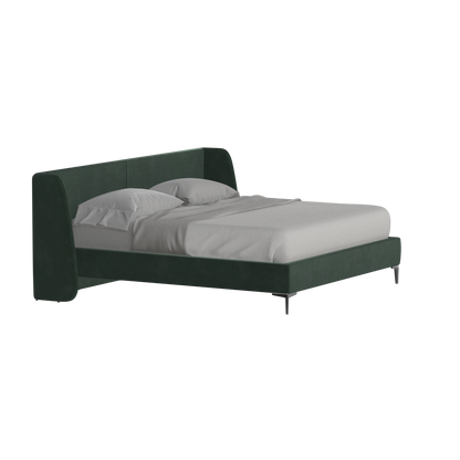 Abbey Upholstered Bed with Structured Headboard and Refined Lines