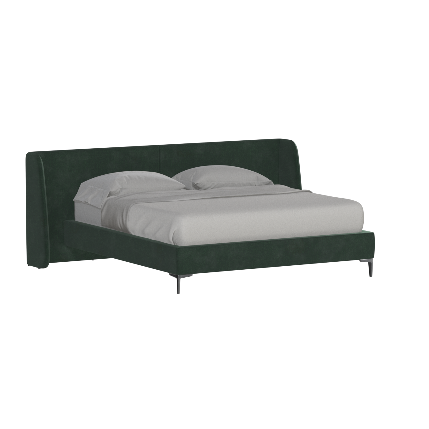 Abbey Upholstered Bed with Structured Headboard and Refined Lines