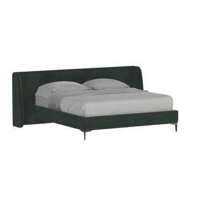 Abbey Upholstered Bed with Structured Headboard and Refined Lines