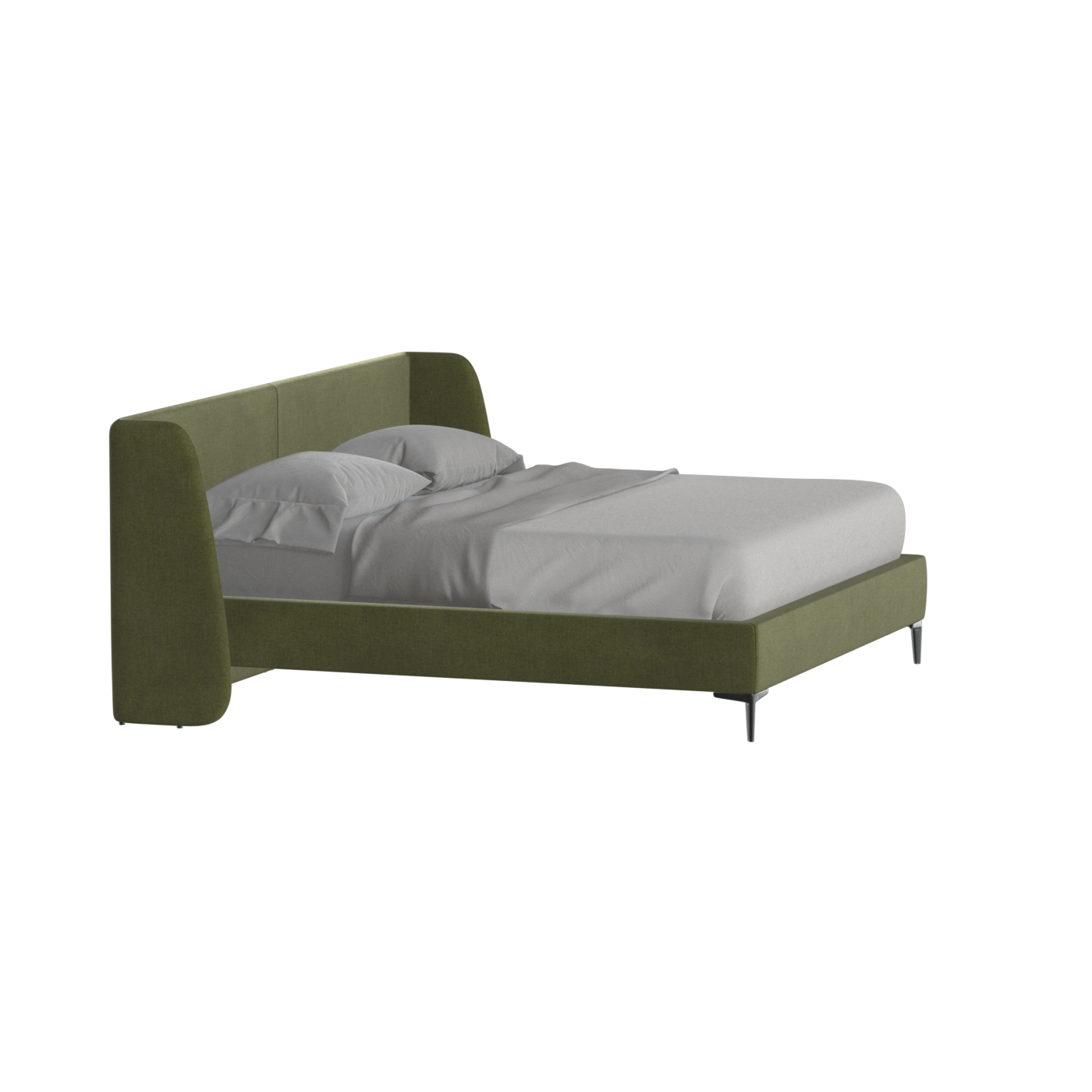 Abbey Upholstered Bed with Structured Headboard and Refined Lines