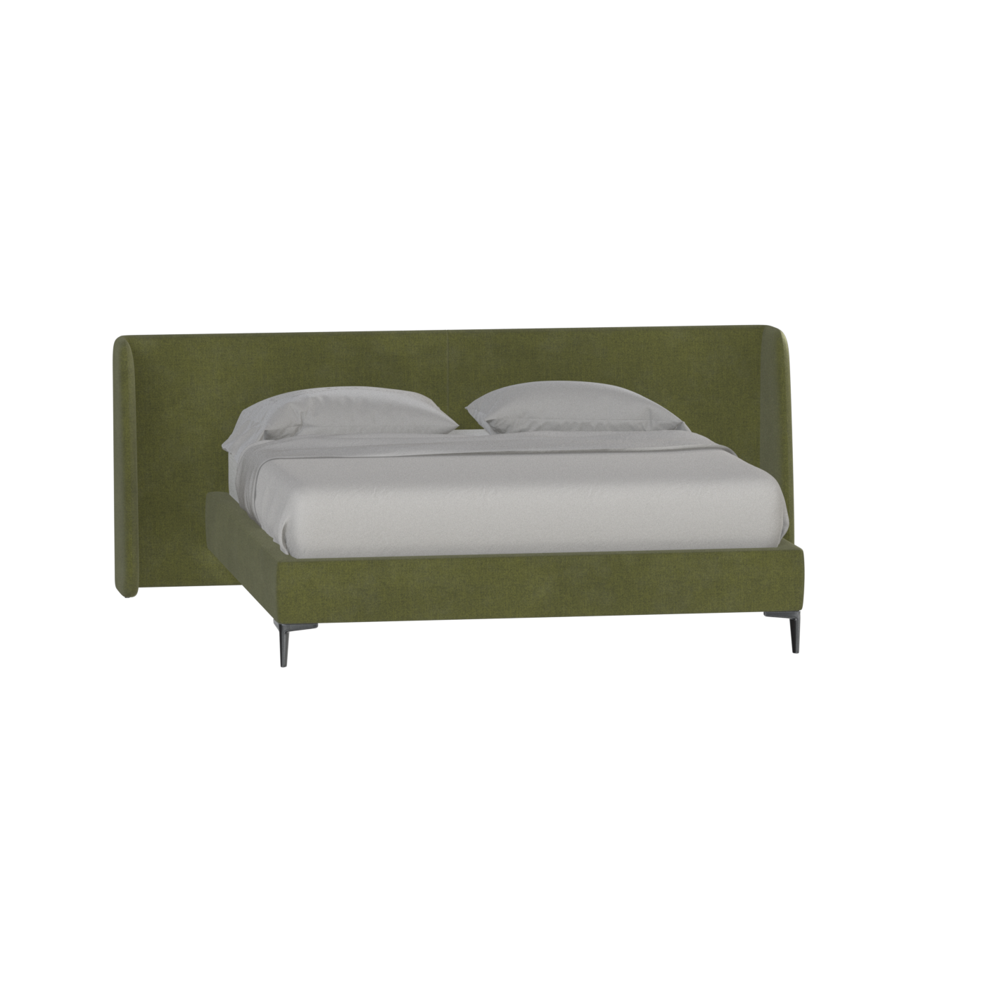 Abbey Upholstered Bed with Structured Headboard and Refined Lines